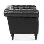Fauteuil d'appoint capitonné noir moderne 39 avec clous décoratifs
