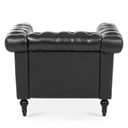 Fauteuil d'appoint capitonné noir moderne 39 avec clous décoratifs