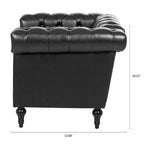 Fauteuil d'appoint capitonné noir moderne 39 avec clous décoratifs