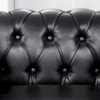 Fauteuil d'appoint capitonné noir moderne 39 avec clous décoratifs