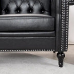 Fauteuil d'appoint capitonné noir moderne 39 avec clous décoratifs
