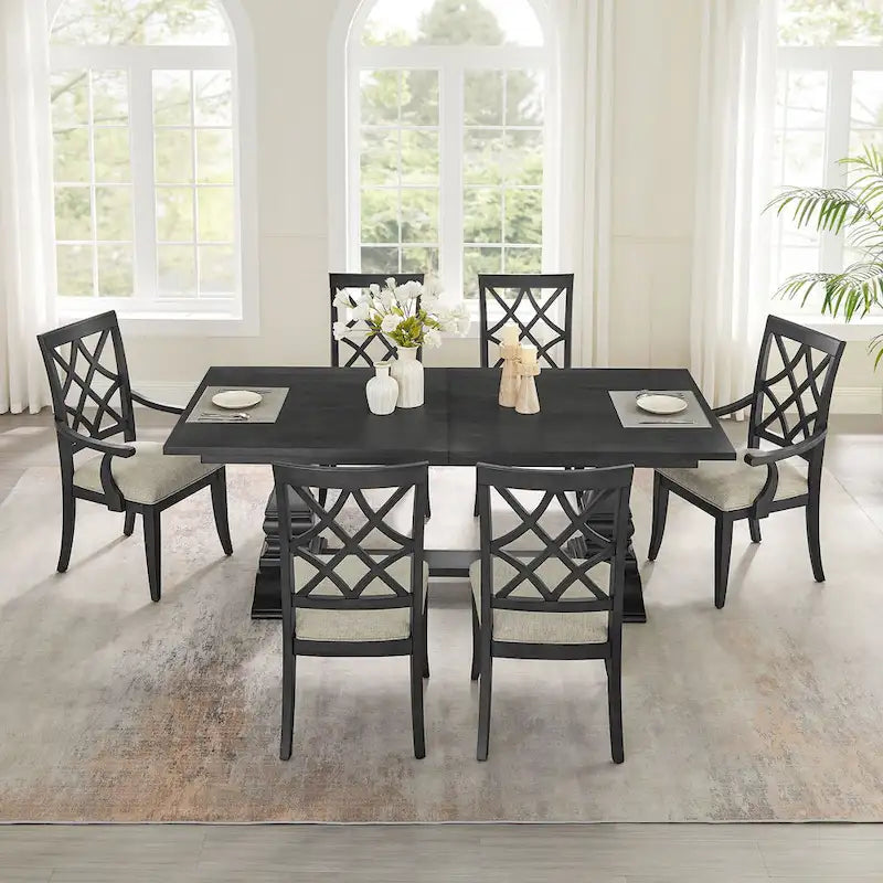 Chaises de salle à manger modernes avec accoudoirs et assise rembourrée - Lot de 2