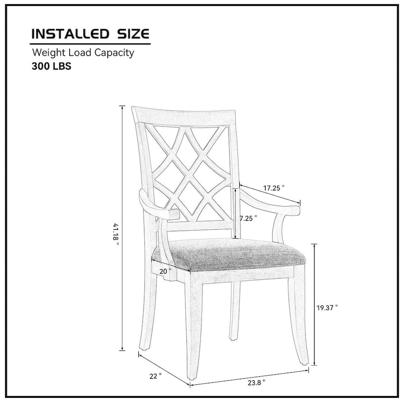 Chaises de salle à manger modernes avec accoudoirs et assise rembourrée - Lot de 2