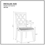 Chaises de salle à manger modernes avec accoudoirs et assise rembourrée - Lot de 2