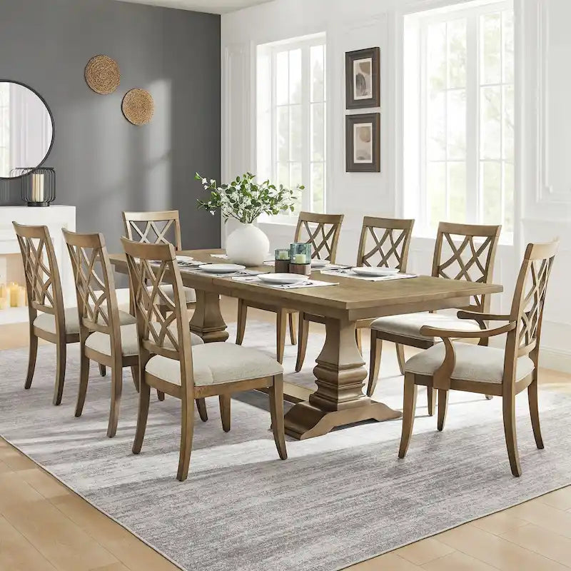 Chaises de salle à manger modernes avec accoudoirs et assise rembourrée - Lot de 2
