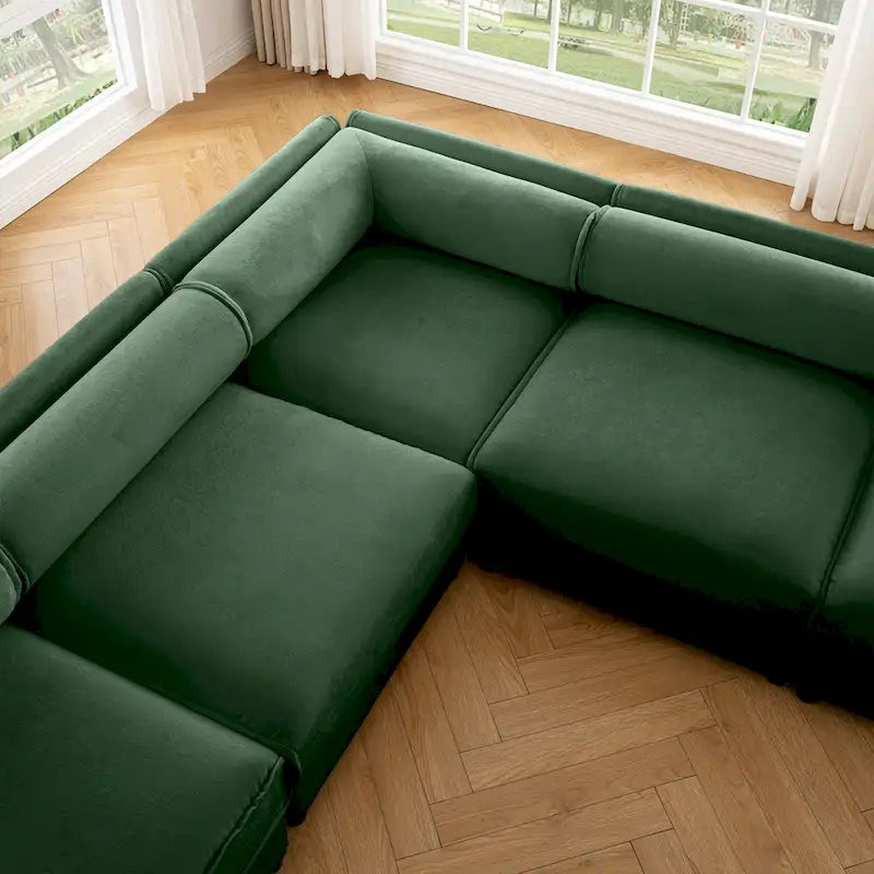Canapé modulable 2 places en chenille de 75,5 po avec coffre de rangement, combinaison à assembler soi-même