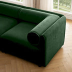 Canapé modulable 2 places en chenille de 75,5 po avec coffre de rangement, combinaison à assembler soi-même