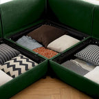 Canapé modulable 2 places en chenille de 75,5 po avec coffre de rangement, combinaison à assembler soi-même