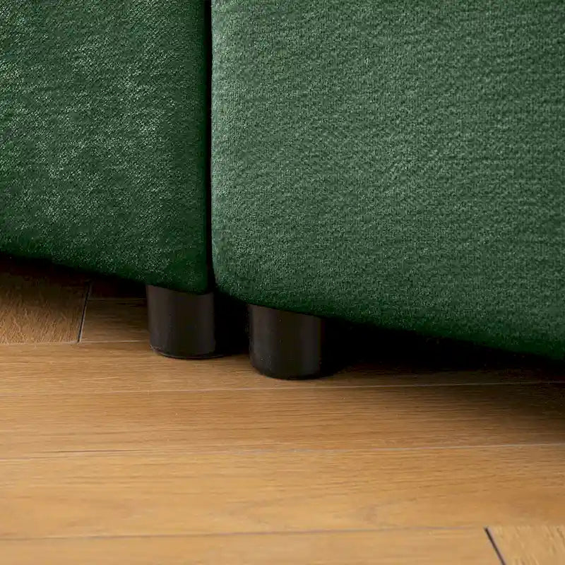 Canapé modulable 2 places en chenille de 75,5 po avec coffre de rangement, combinaison à assembler soi-même