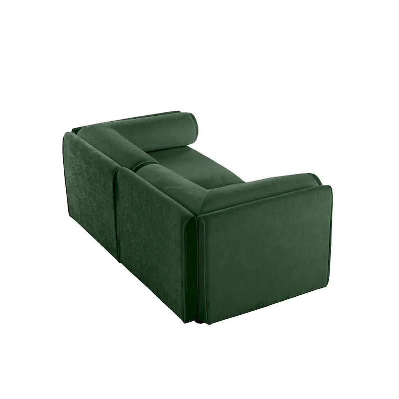 Canapé modulable 2 places en chenille de 75,5 po avec coffre de rangement, combinaison à assembler soi-même