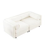 Canapé modulable 2 places en chenille de 75,5 po avec coffre de rangement, combinaison à assembler soi-même