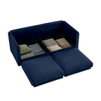 Canapé modulable 2 places en chenille de 75,5 po avec coffre de rangement, combinaison à assembler soi-même