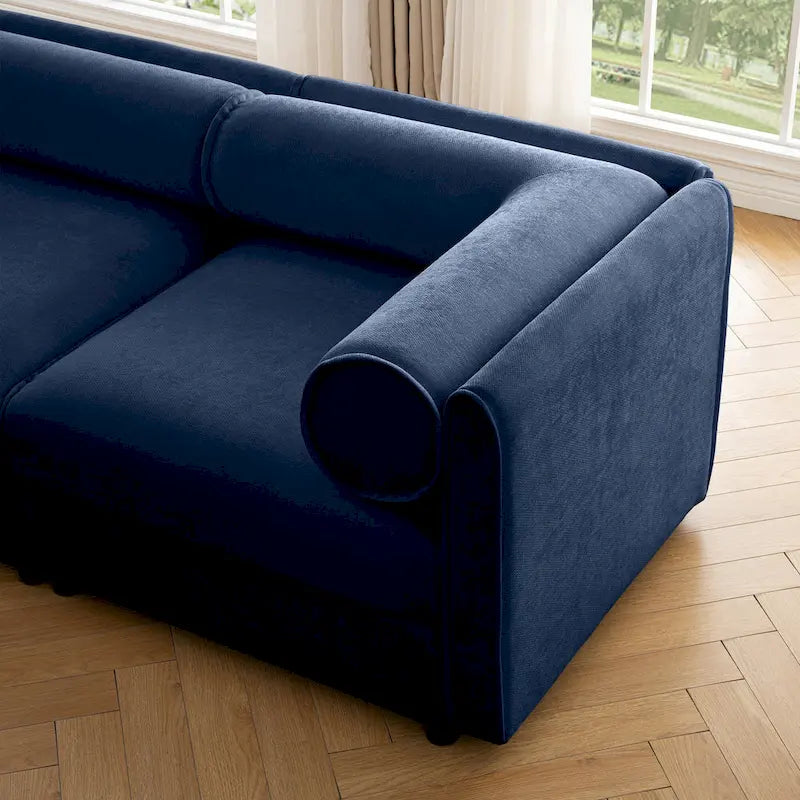 Canapé modulable 2 places en chenille de 75,5 po avec coffre de rangement, combinaison à assembler soi-même