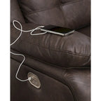 Canapé d'angle inclinable électrique 3 pièces brun foncé Punch Up avec console - 93W x 39D x 41H
