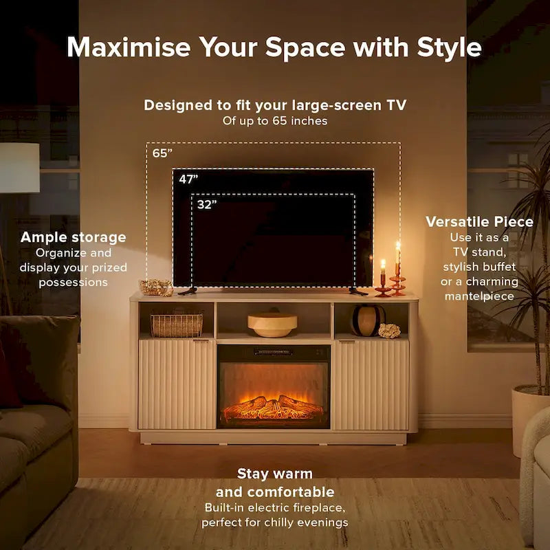 Meuble TV avec cheminée électrique Brooklyn 59