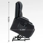 Fauteuil inclinable électrique lève-personne à position infinie avec massage et chaleur, deux ports USB, porte-gobelets, poches latérales, idéal pour les personnes âgées