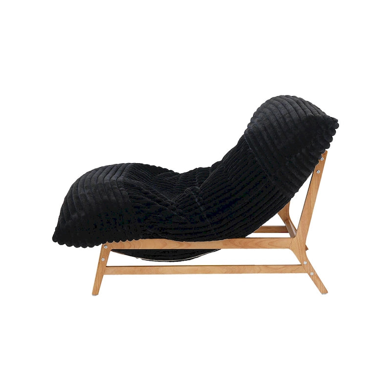 Fauteuil poire grand format, fauteuil poire moelleux avec cadre en bois massif, chaise longue confortable avec rembourrage en duvet