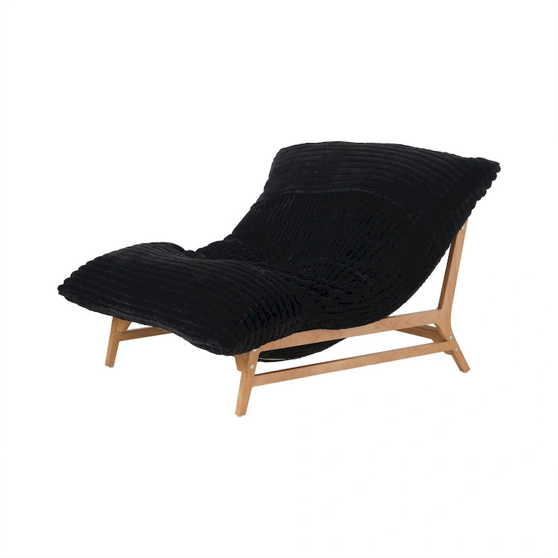 Fauteuil poire grand format, fauteuil poire moelleux avec cadre en bois massif, chaise longue confortable avec rembourrage en duvet