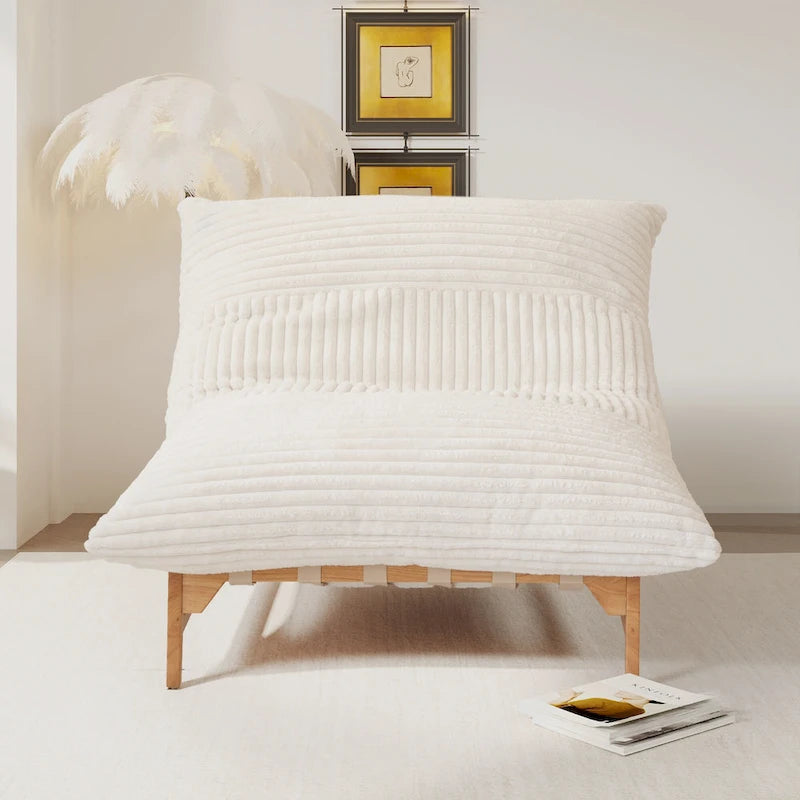 Fauteuil poire grand format, fauteuil poire moelleux avec cadre en bois massif, chaise longue confortable avec rembourrage en duvet