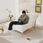 Fauteuil poire grand format, fauteuil poire moelleux avec cadre en bois massif, chaise longue confortable avec rembourrage en duvet