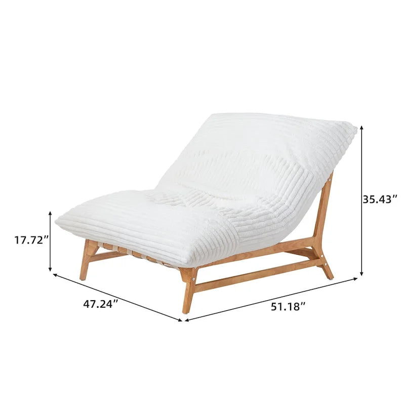 Fauteuil poire grand format, fauteuil poire moelleux avec cadre en bois massif, chaise longue confortable avec rembourrage en duvet