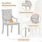 Ensemble de salle à manger 5 pièces en bois gris antique rétro avec table ronde extensible et 4 chaises