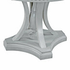 Ensemble de salle à manger 5 pièces en bois gris antique rétro avec table ronde extensible et 4 chaises