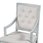 Ensemble de salle à manger 5 pièces en bois gris antique rétro avec table ronde extensible et 4 chaises