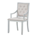 Ensemble de salle à manger 5 pièces en bois gris antique rétro avec table ronde extensible et 4 chaises