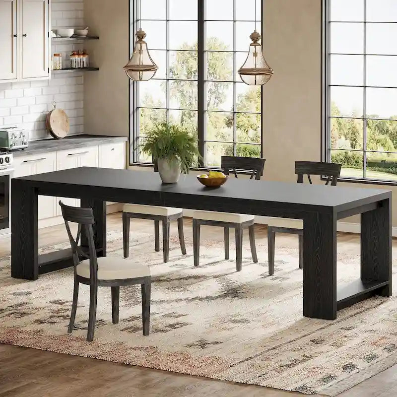 Table à manger de ferme en bois de 220 cm pour 6 à 8 personnes