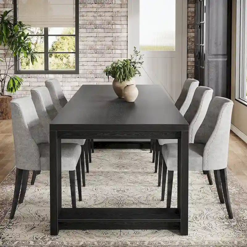Table à manger de ferme en bois de 220 cm pour 6 à 8 personnes