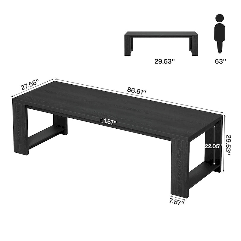 Table à manger de ferme en bois de 220 cm pour 6 à 8 personnes