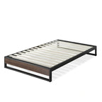 Lit plateforme en bambou et métal, fini gris délavé, 10 pouces, lauréat du GOOD DESIGN Award