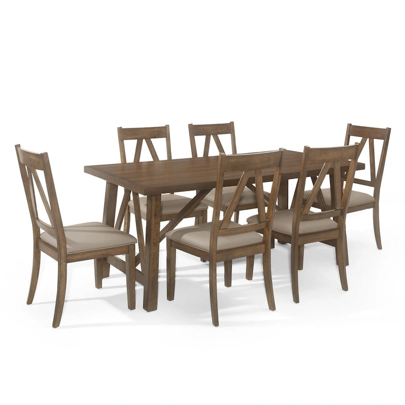 Table de salle à manger 7 pièces en bois Fairgreens Farmhouse