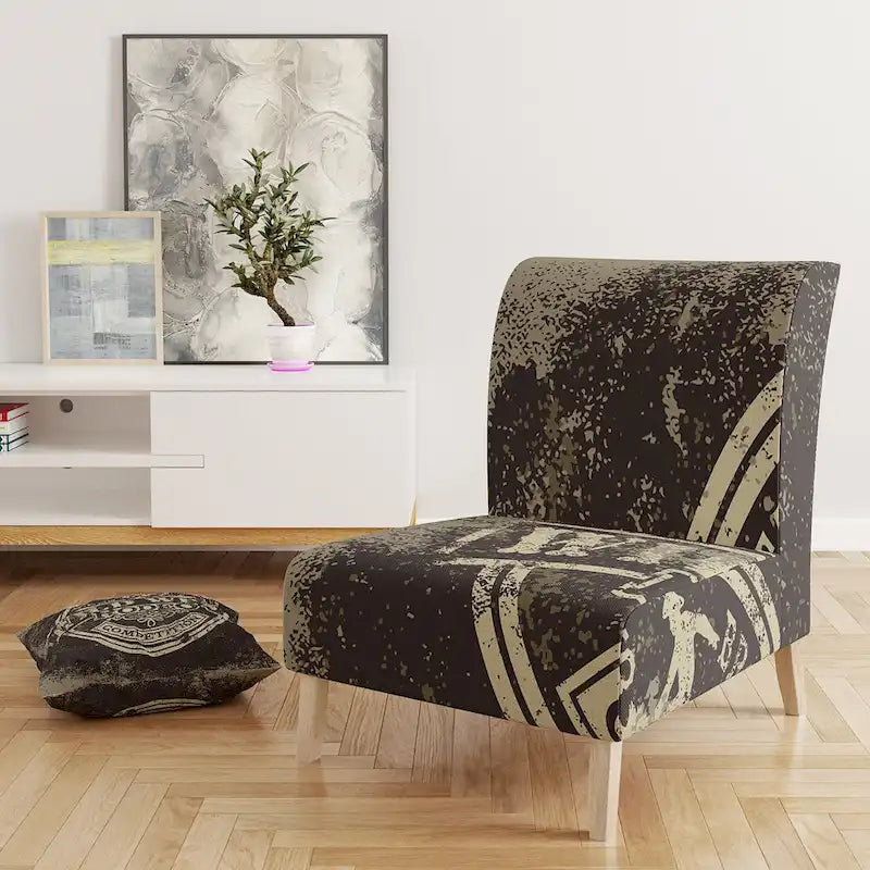 Chaise d'appoint contemporaine de style champêtre en tissu imprimé rodéo Wild West - Fauteuil