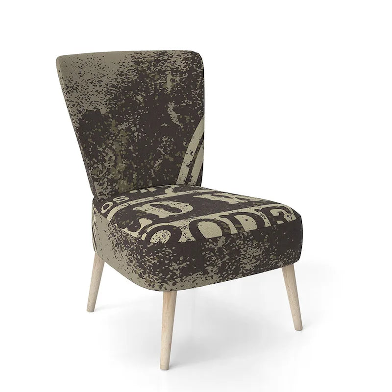 Chaise d'appoint contemporaine de style champêtre en tissu imprimé rodéo Wild West - Fauteuil