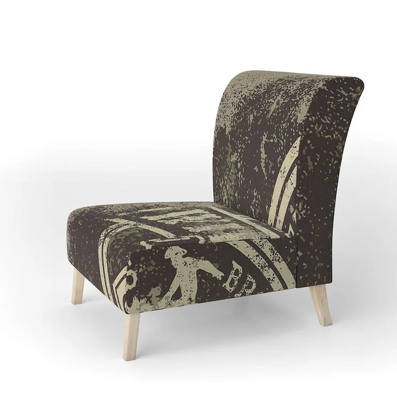 Chaise d'appoint contemporaine de style champêtre en tissu imprimé rodéo Wild West - Fauteuil
