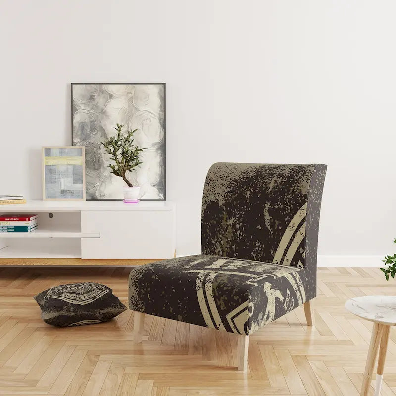 Chaise d'appoint contemporaine de style champêtre en tissu imprimé rodéo Wild West - Fauteuil