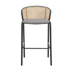 Tabouret de bar LeisureMod Ervilla avec cadre en acier thermolaqué noir, lot de 2 - 37