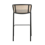 Tabouret de bar LeisureMod Ervilla avec cadre en acier thermolaqué noir, lot de 2 - 37