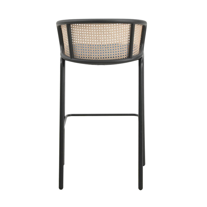 Tabouret de bar LeisureMod Ervilla avec cadre en acier thermolaqué noir, lot de 2 - 37