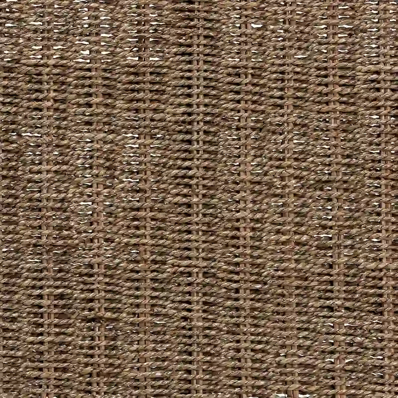 Banc Hermes de style Transitionnel Moderne du Milieu du Siècle en Herbes Marines Naturelles et Bois d'Acajou