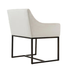 Chaise de salle à manger Elijah moderne beige et laiton cuivré antique