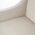 Chaise de salle à manger Elijah moderne beige et laiton cuivré antique