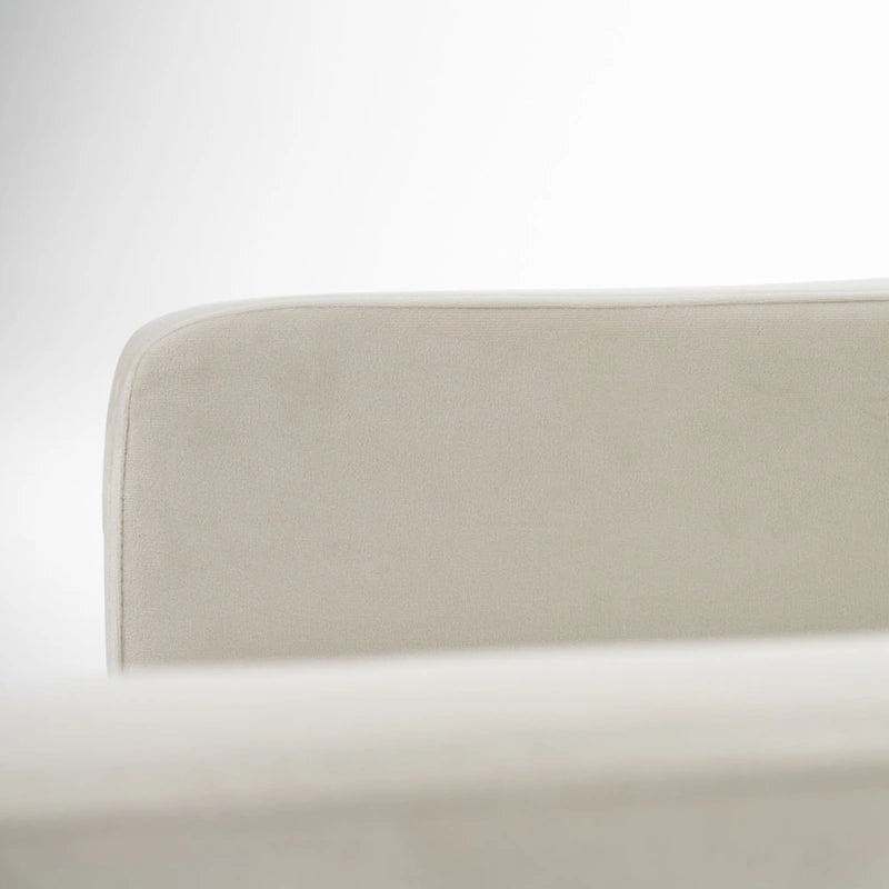 Chaise de salle à manger Elijah moderne beige et laiton cuivré antique