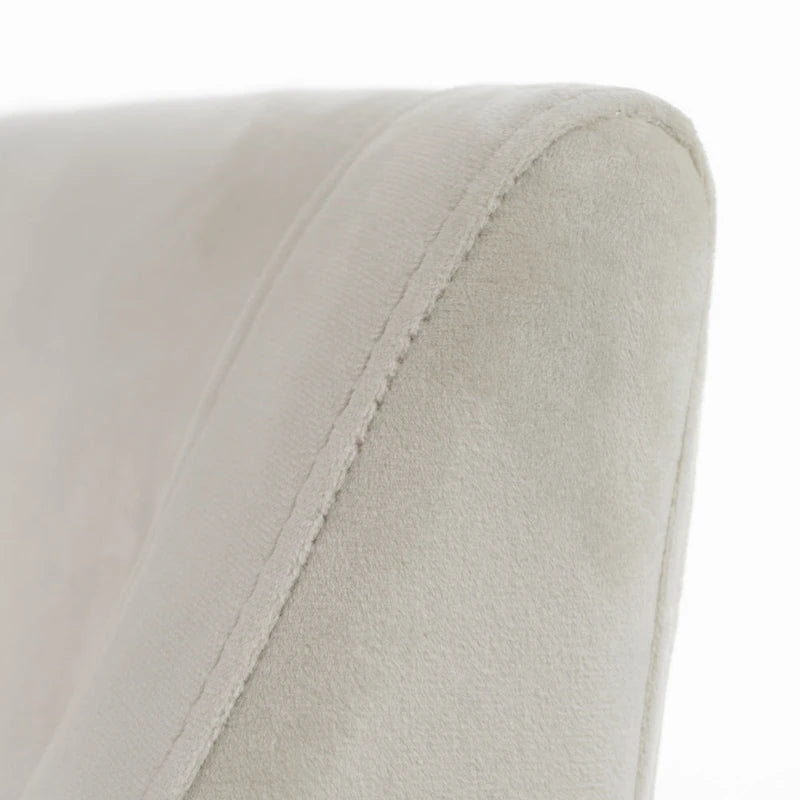 Chaise de salle à manger Elijah moderne beige et laiton cuivré antique