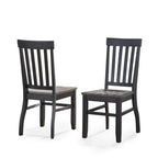 Chaise de salle à manger Ralston bicolore ébène et bois flotté - Lot de 2