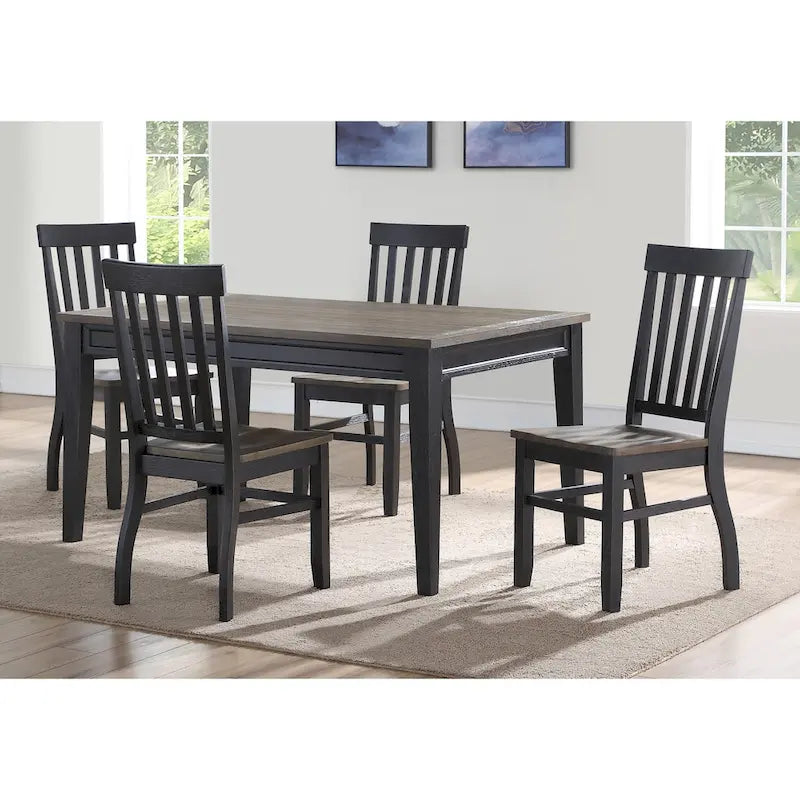 Chaise de salle à manger Ralston bicolore ébène et bois flotté - Lot de 2