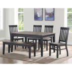 Chaise de salle à manger Ralston bicolore ébène et bois flotté - Lot de 2