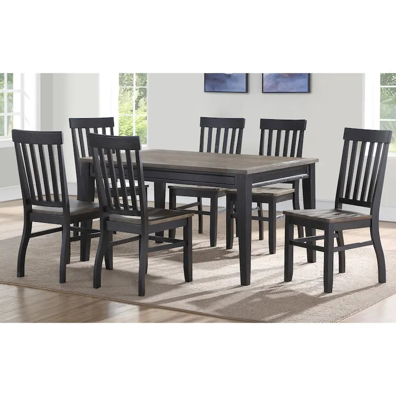 Chaise de salle à manger Ralston bicolore ébène et bois flotté - Lot de 2